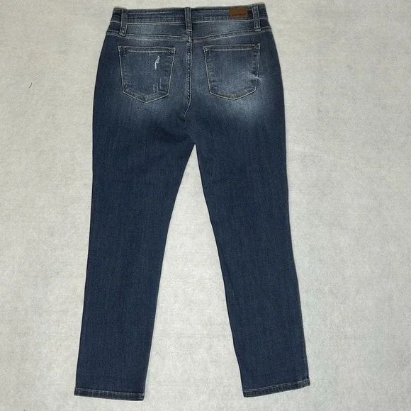 Judy Blue Boyfriend Fit Blue Jeans ~Women's 7/28~ Straight Mid-Rise Stretch - Picture 4 of 10